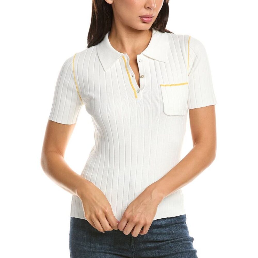 Elie Tahari Womens  The Dani Blouse, Yellow